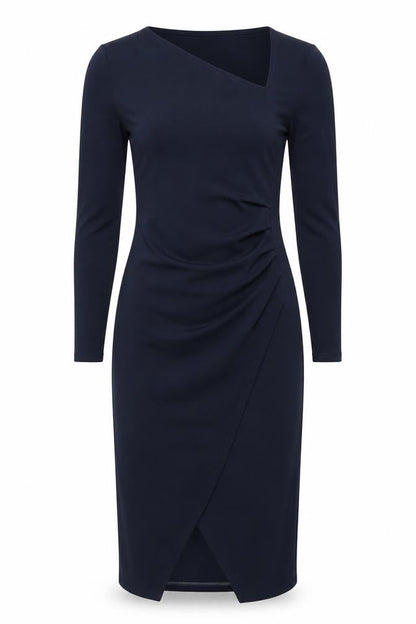 PRETTYLITTLETHING Womens Blue Polyester Sheath Size 8 Square Neck Pullover