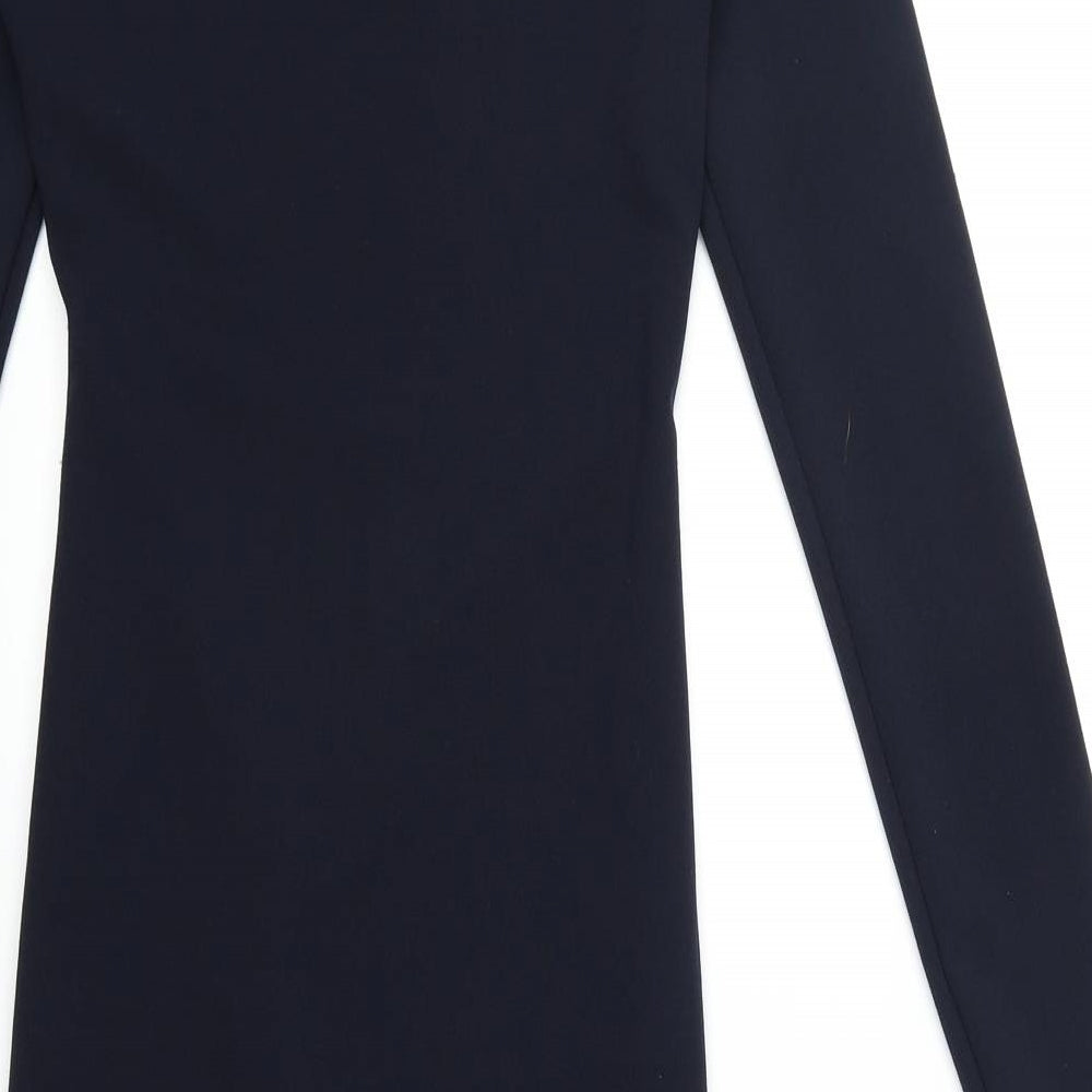 PRETTYLITTLETHING Womens Blue Polyester Sheath Size 8 Square Neck Pullover