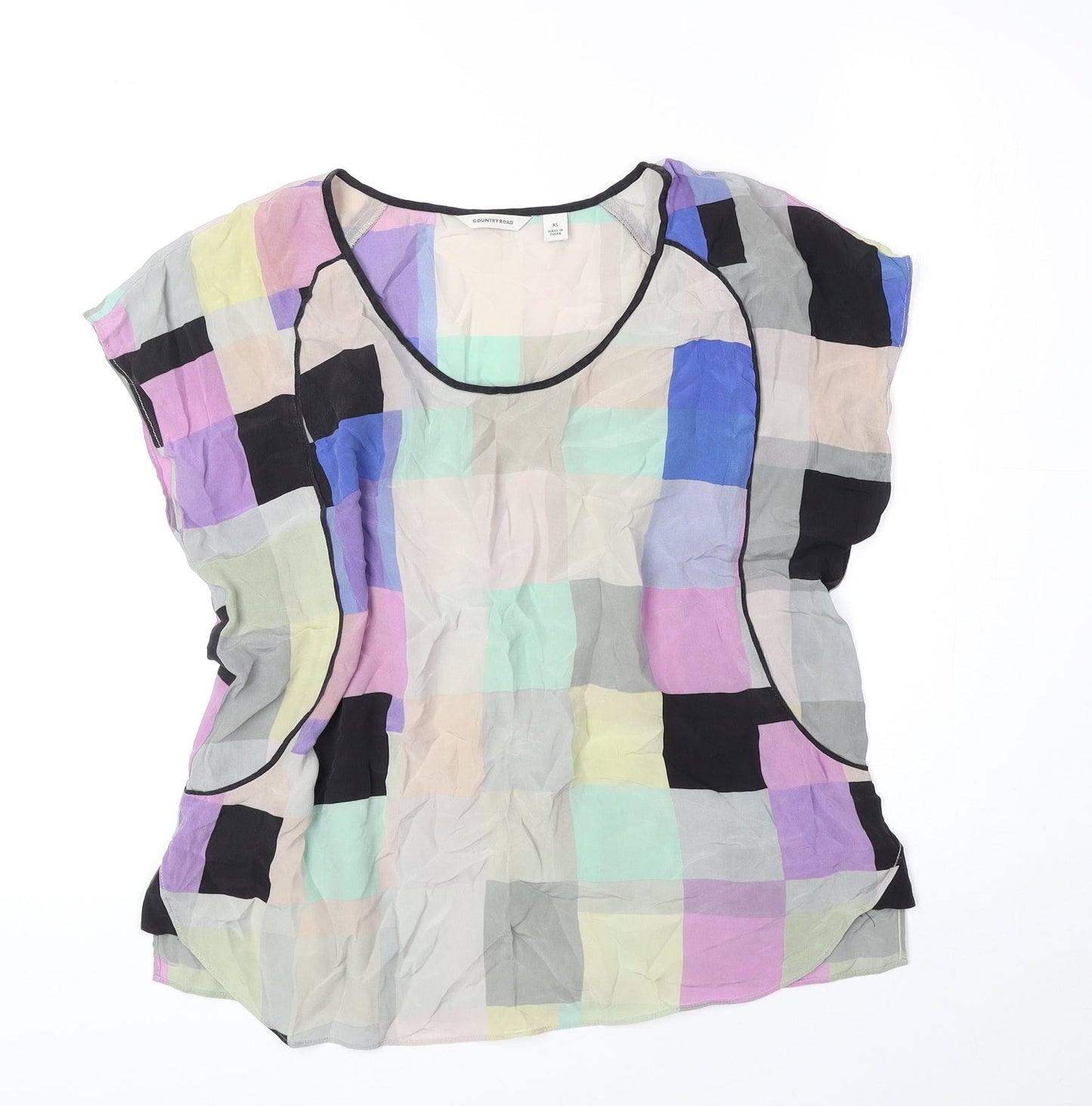 Womens UK Size XS Country Road Multicoloured Basic Blouse