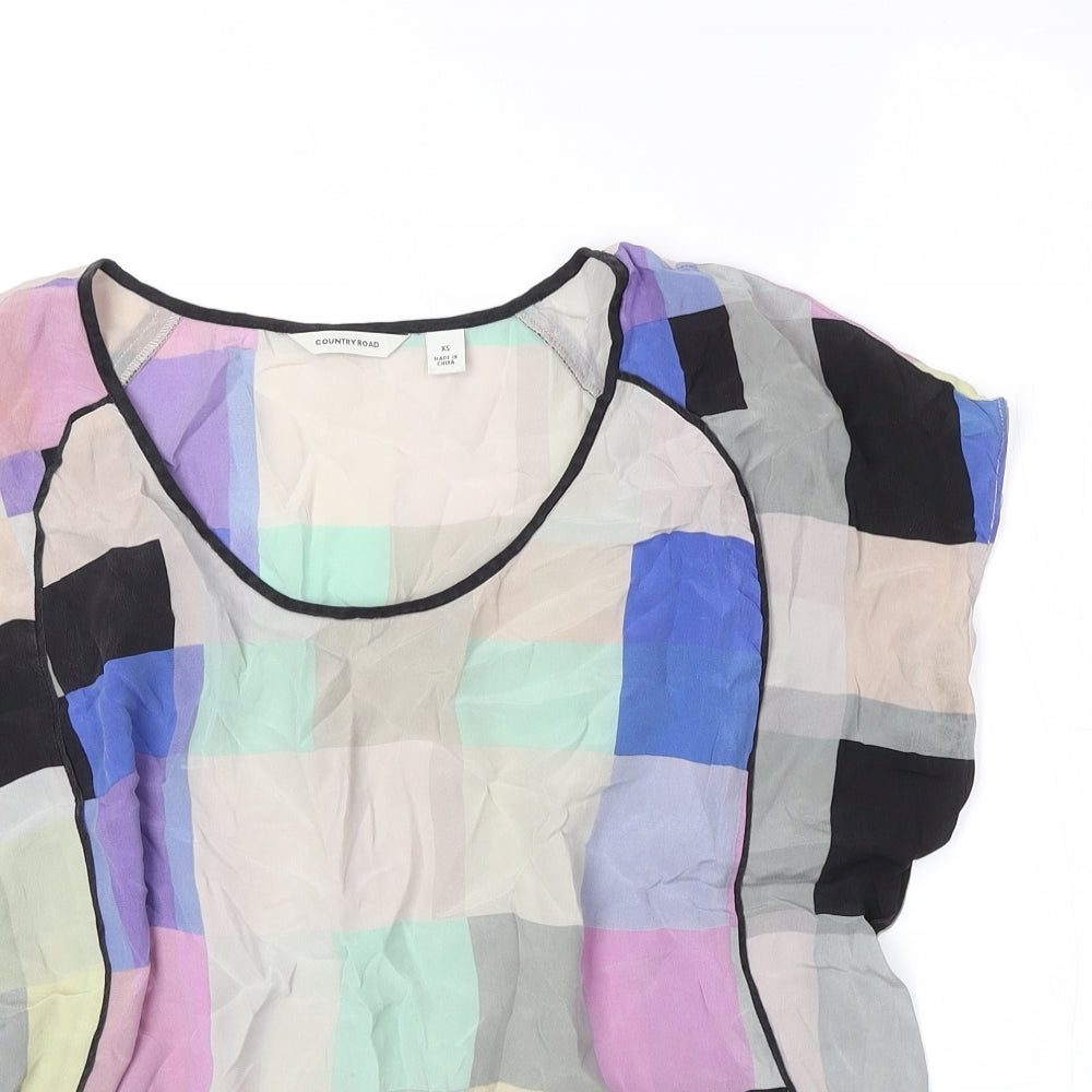 Womens UK Size XS Country Road Multicoloured Basic Blouse