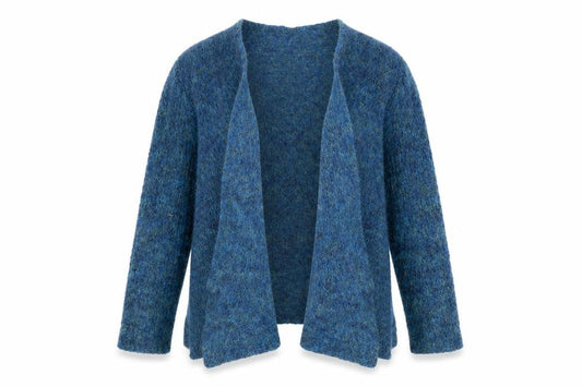 YERSE Womens Blue V-Neck Polyamide Cardigan Jumper Size L