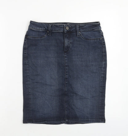 Mavi Womens Blue Cotton Straight & Pencil Skirt Size 28 in Zip