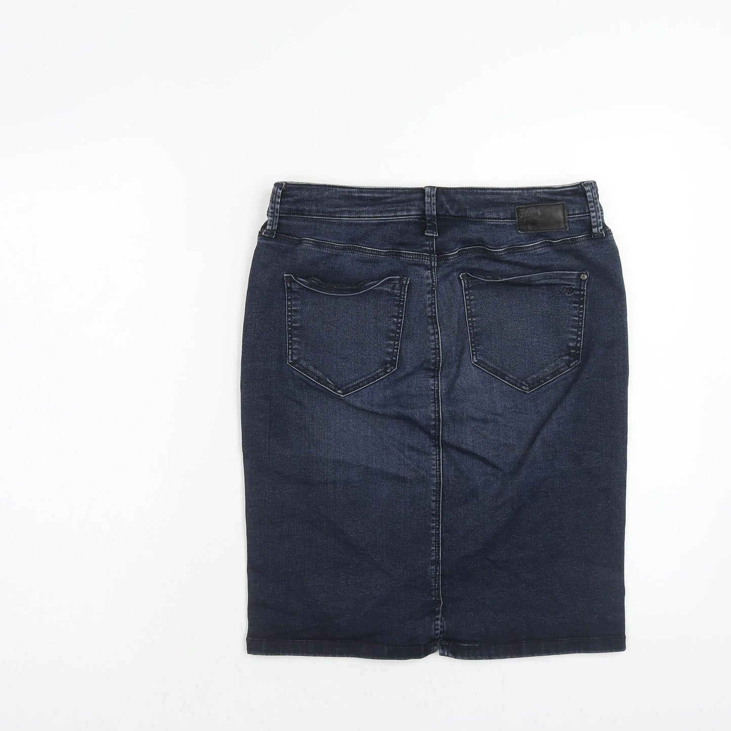Mavi Womens Blue Cotton Straight & Pencil Skirt Size 28 in Zip