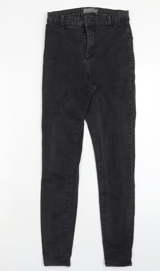 Denim & Co. Womens Black Cotton Skinny Jeans Size 12 Regular Zip