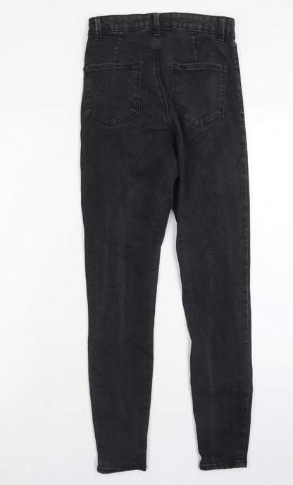 Denim & Co. Womens Black Cotton Skinny Jeans Size 12 Regular Zip