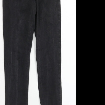 Denim & Co. Womens Black Cotton Skinny Jeans Size 12 Regular Zip