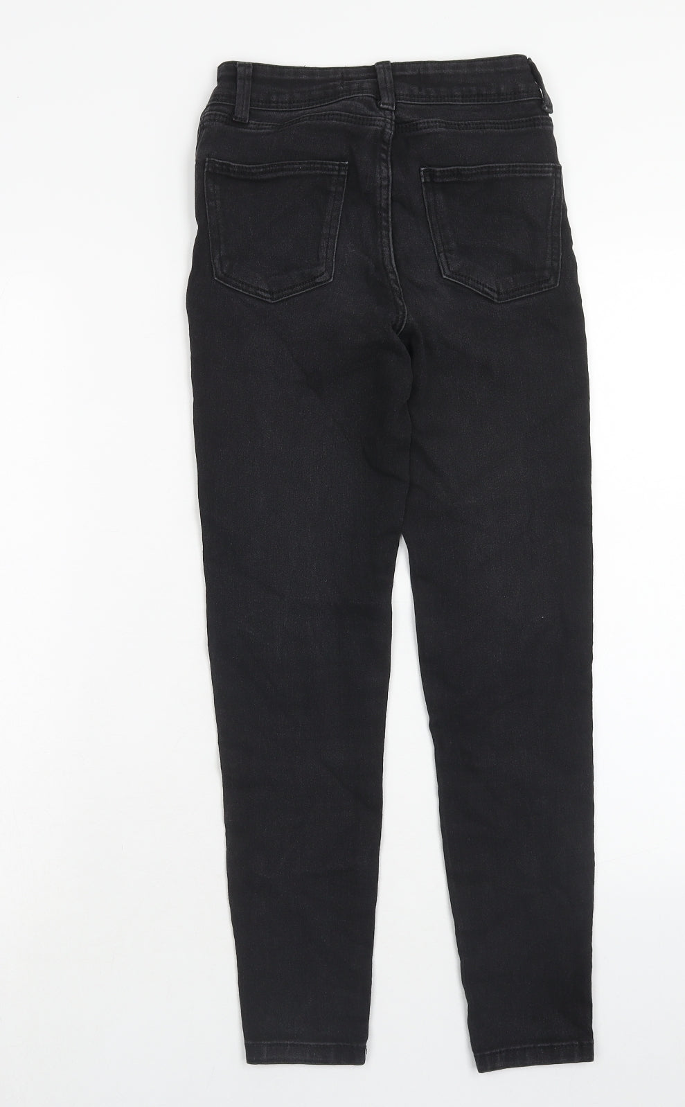 Denim & Co. Womens Black Cotton Straight Jeans Size 4 Regular Zip