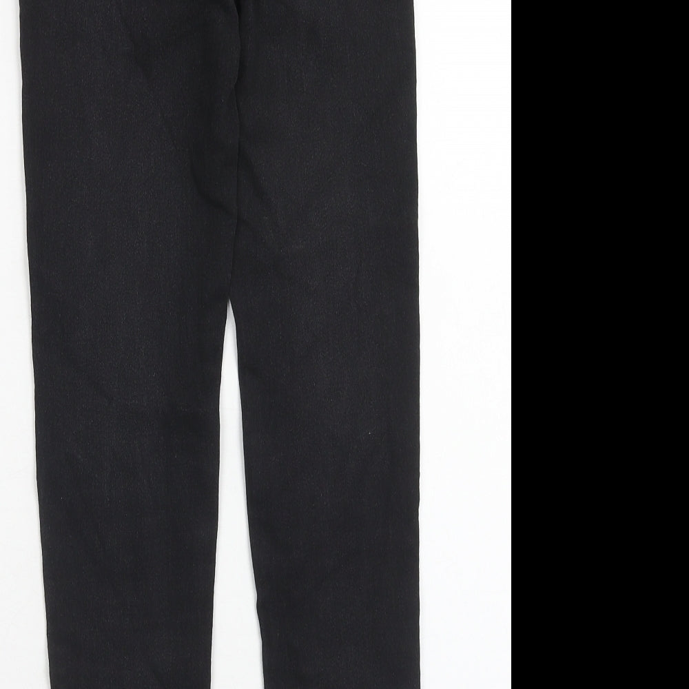 Denim & Co. Womens Black Cotton Straight Jeans Size 4 Regular Zip