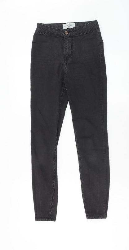 New Look Womens Black Cotton Skinny Jeans Size 6 Regular Zip