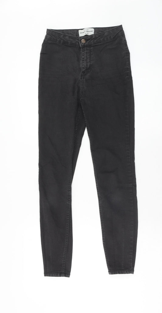 New Look Womens Black Cotton Skinny Jeans Size 6 Regular Zip