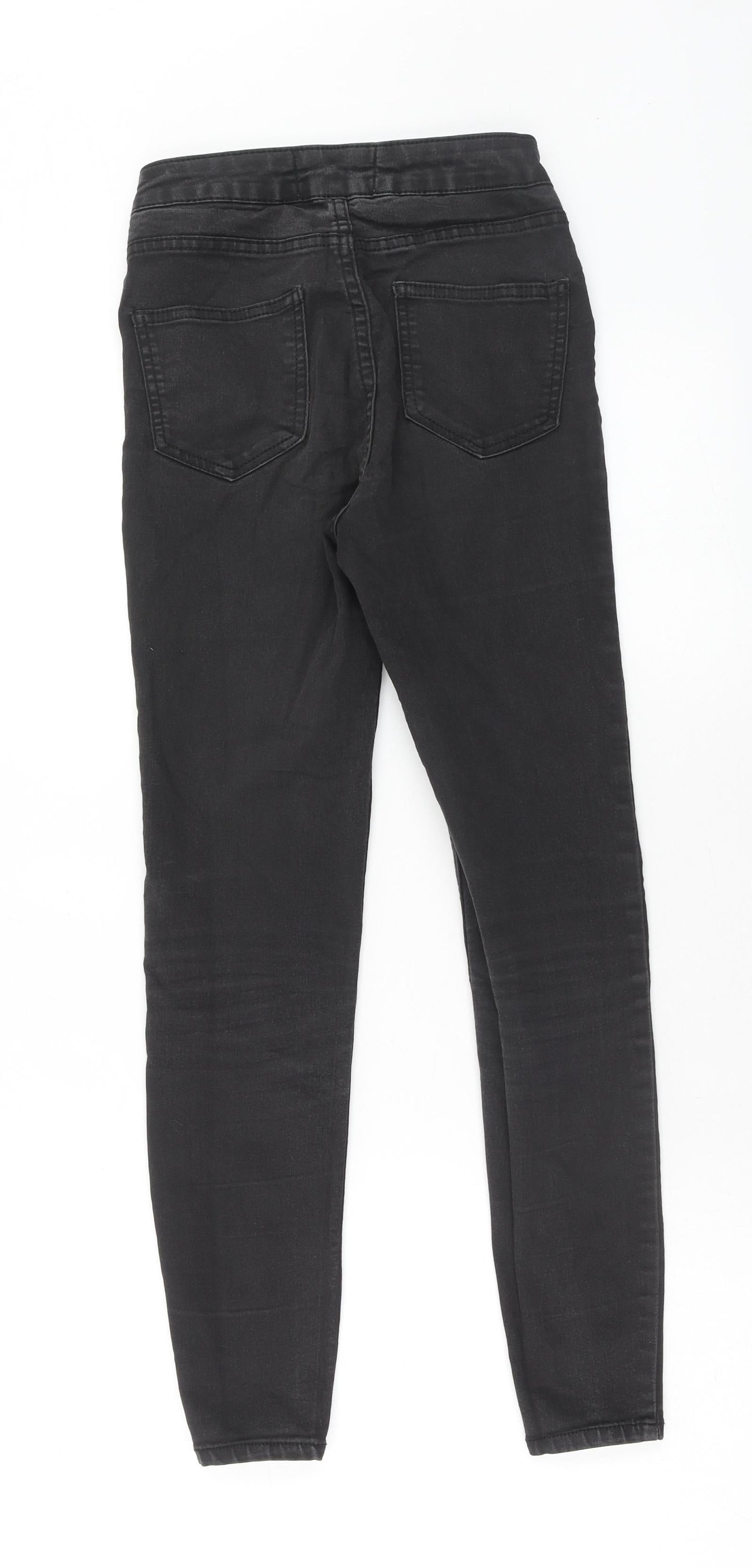 New Look Womens Black Cotton Skinny Jeans Size 6 Regular Zip