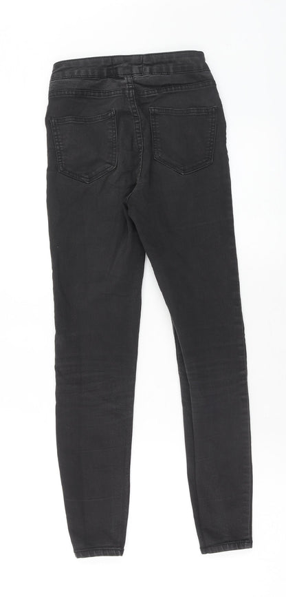 New Look Womens Black Cotton Skinny Jeans Size 6 Regular Zip