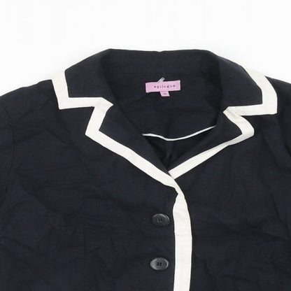 Epilogue Womens Blue Striped Jacket Blazer Size 10 Button