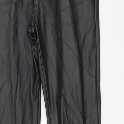 Redial Womens Black Polyester Trousers Size 10 Regular Zip