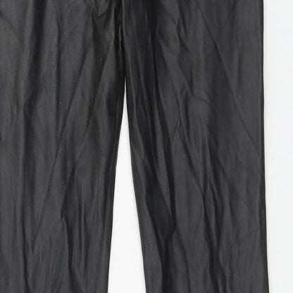 Redial Womens Black Polyester Trousers Size 10 Regular Zip