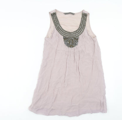 Womens UK Size XS Zara Purple Basic Tank
