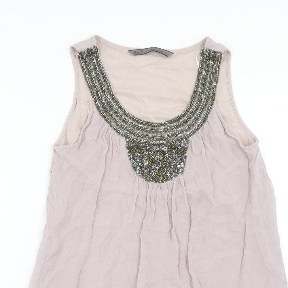 Womens UK Size XS Zara Purple Basic Tank