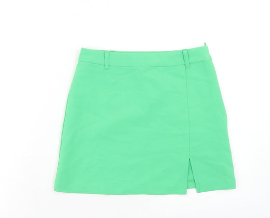 Primark Womens Green Polyester Mini Skirt Size 6 Zip