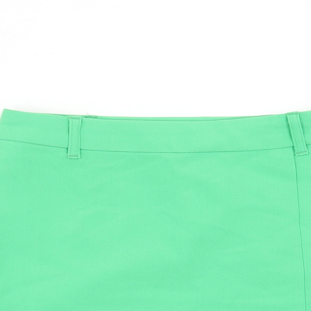 Primark Womens Green Polyester Mini Skirt Size 6 Zip