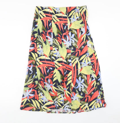 ble Womens Multicoloured Floral Cotton Swing Skirt Size 12