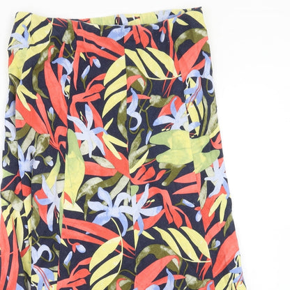 ble Womens Multicoloured Floral Cotton Swing Skirt Size 12