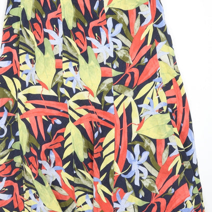 ble Womens Multicoloured Floral Cotton Swing Skirt Size 12