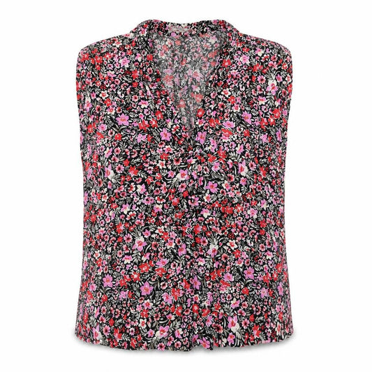 Mango Womens Pink Floral Viscose Basic Tank Size XS V-Neck