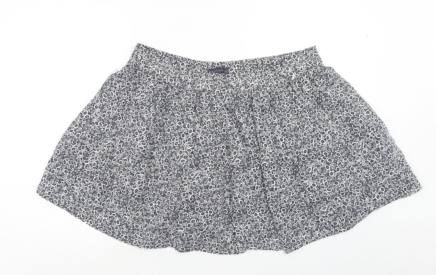 Marks and Spencer Womens Blue Floral Cotton Skater Skirt Size 20