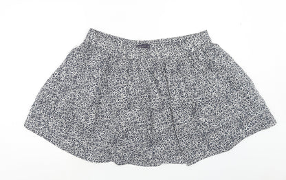 Marks and Spencer Womens Blue Floral Cotton Skater Skirt Size 20