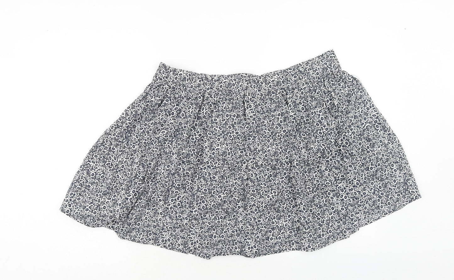 Marks and Spencer Womens Blue Floral Cotton Skater Skirt Size 20