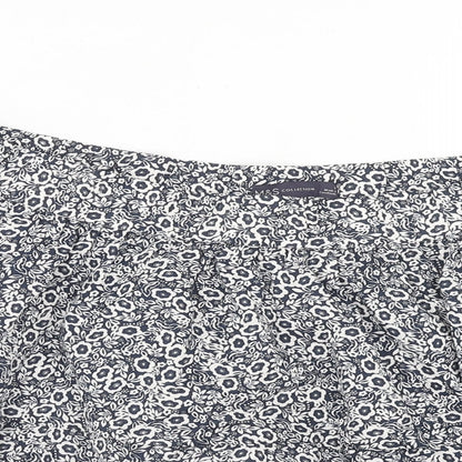 Marks and Spencer Womens Blue Floral Cotton Skater Skirt Size 20