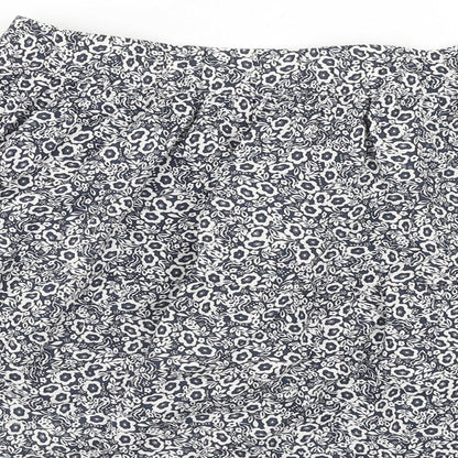 Marks and Spencer Womens Blue Floral Cotton Skater Skirt Size 20