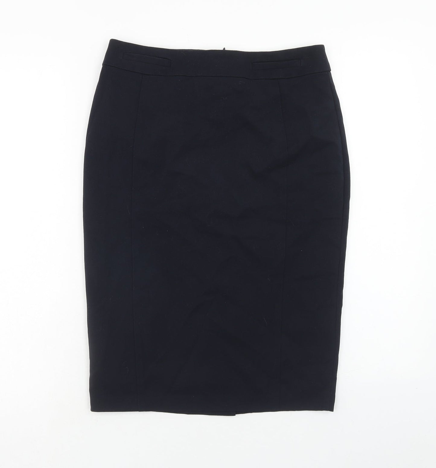Marks and Spencer Womens Blue Polyester Straight & Pencil Skirt Size 8 Zip