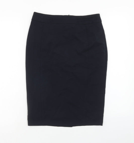 Marks and Spencer Womens Blue Polyester Straight & Pencil Skirt Size 8 Zip