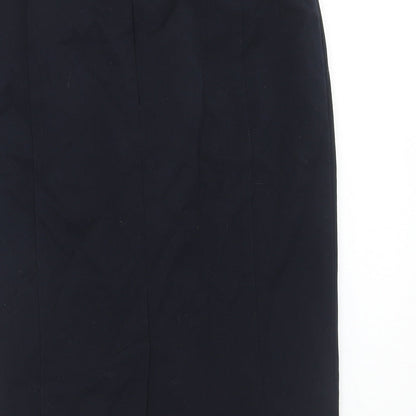 Marks and Spencer Womens Blue Polyester Straight & Pencil Skirt Size 8 Zip