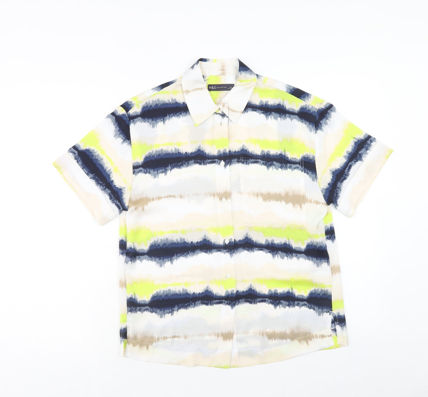 Womens UK Size 6 Marks and Spencer Multicoloured Basic Button-Up