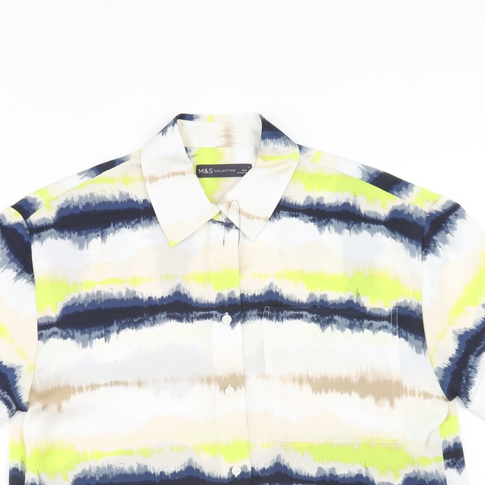 Womens UK Size 6 Marks and Spencer Multicoloured Basic Button-Up