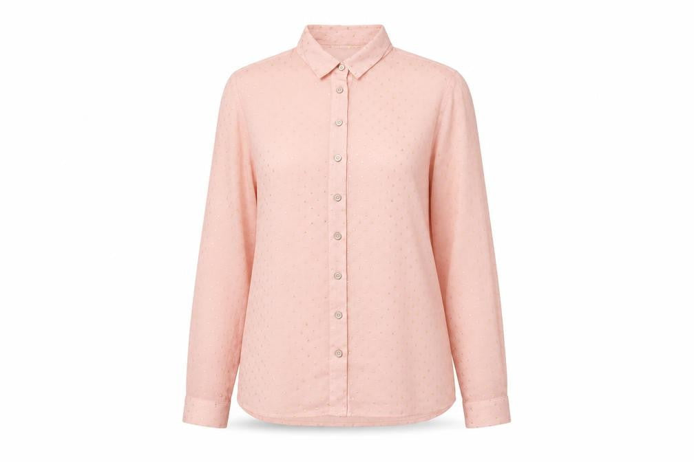 Womens UK Size 10 Louche Pink Basic Button-Up