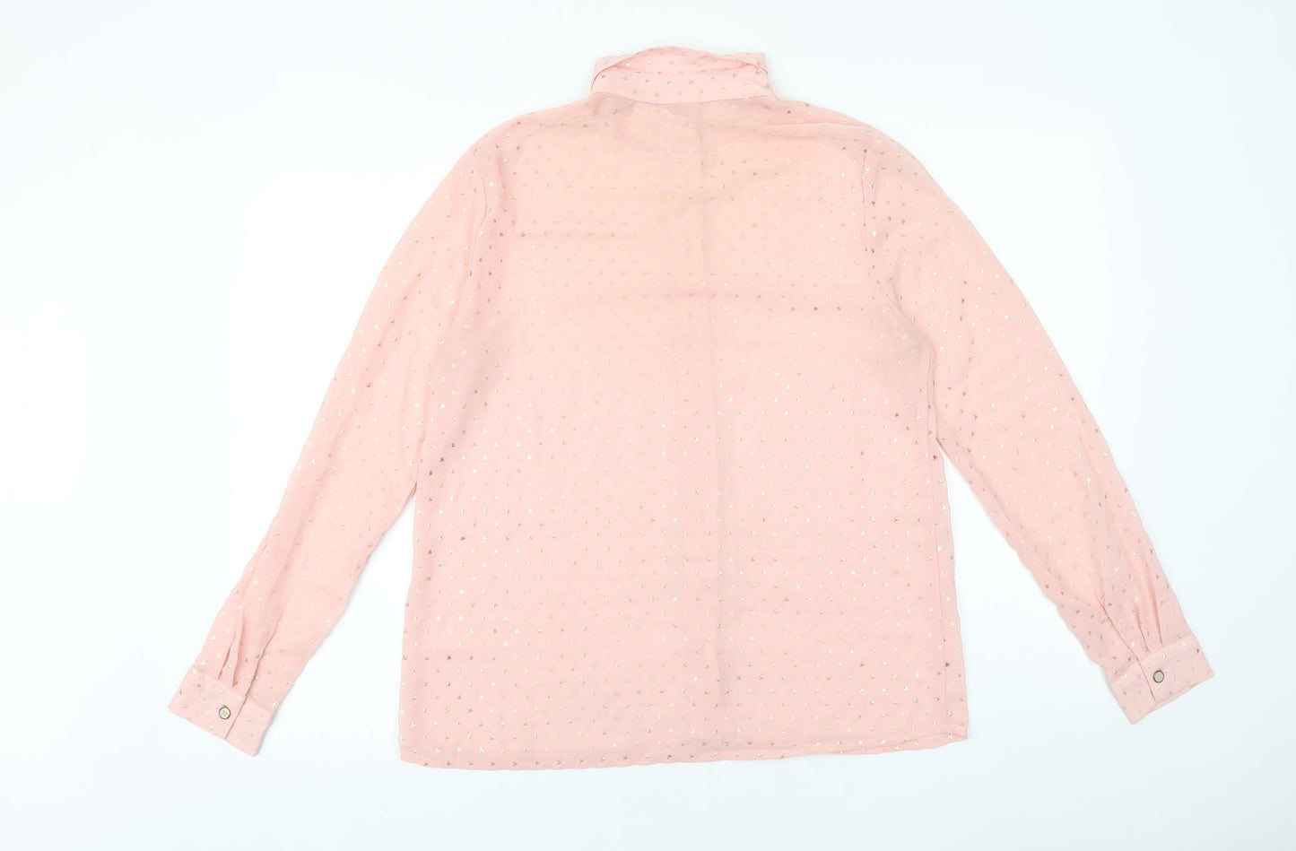 Womens UK Size 10 Louche Pink Basic Button-Up