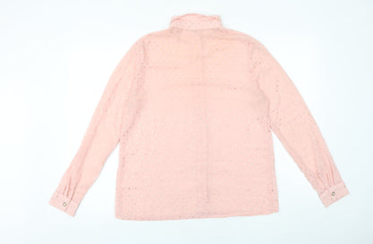 Womens UK Size 10 Louche Pink Basic Button-Up