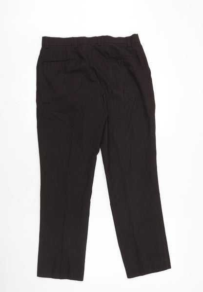 NEXT Mens Brown Polyester Capri Trousers Size 30 in L29 in Regular Zip
