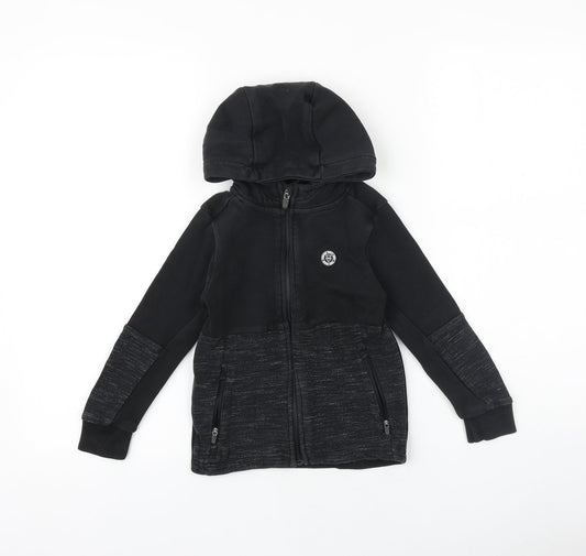 George Boys Black Cotton Full Zip Hoodie Size 5-6 Years Zip