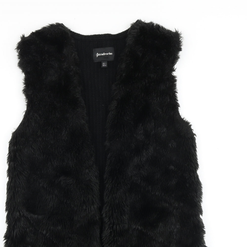 Womens UK Size S Stradivarius Black Gilet