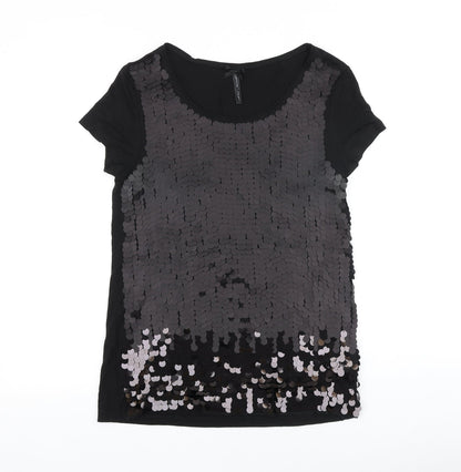 Womens UK Size 10 NEXT Black Basic T-Shirt