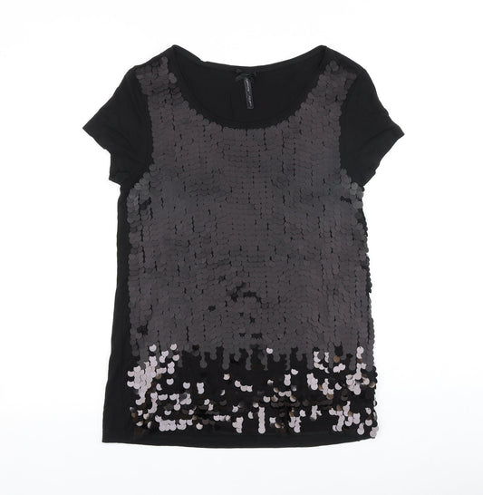Womens UK Size 10 NEXT Black Basic T-Shirt