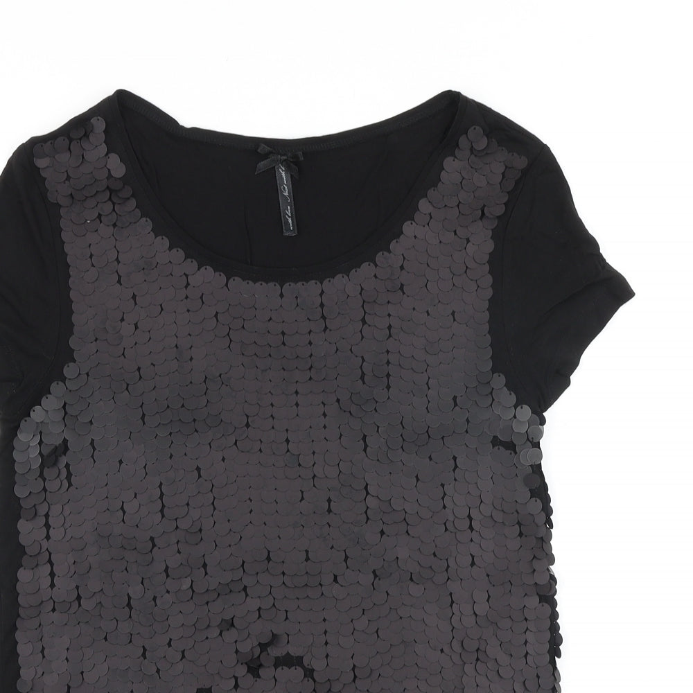 Womens UK Size 10 NEXT Black Basic T-Shirt