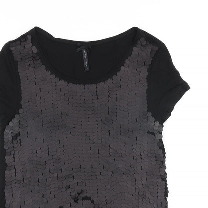 Womens UK Size 10 NEXT Black Basic T-Shirt