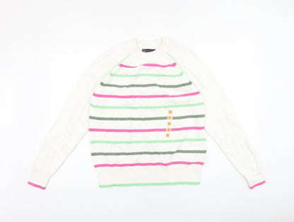 Womens UK Size S Marks and Spencer White Pullover Jumper