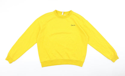 Mens UK Size M H&M Yellow Pullover Sweatshirt