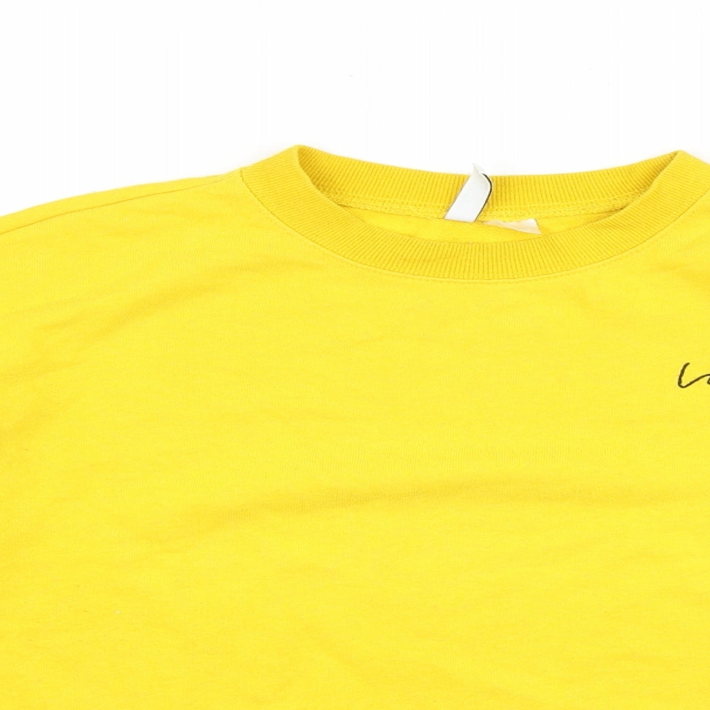 Mens UK Size M H&M Yellow Pullover Sweatshirt